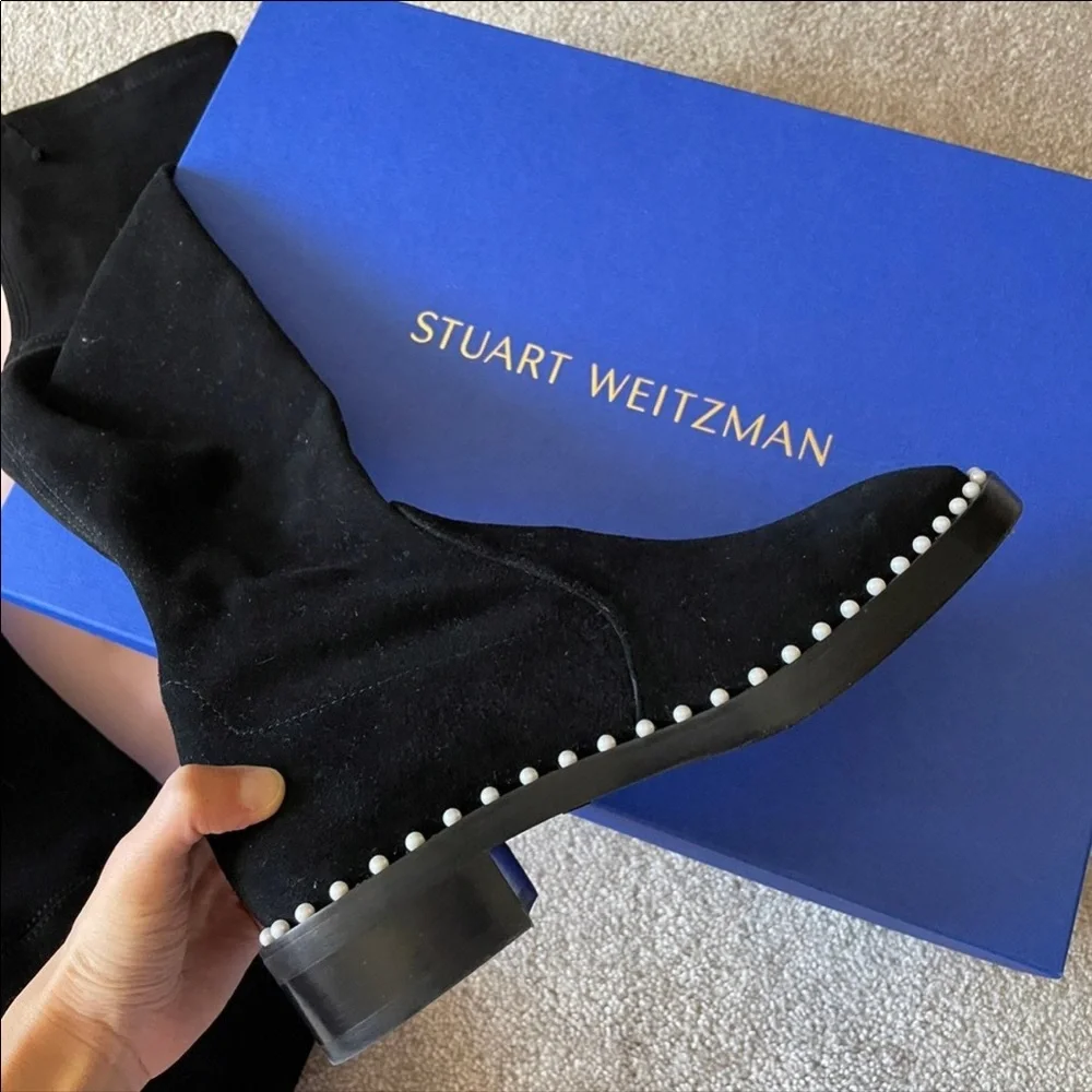 NEW Stuart Weitzman Lowland Pearl Over the Knee Boots
